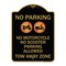 Signmission No Parking No Motorcycle No Scooter Parking Allowed Tow Away Zone With Graphic, A-DES-BG-1824-23704 A-DES-BG-1824-23704 - alternate 1